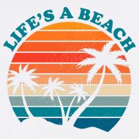Lifes A Beach Retro Sunset Palm Tree Baby Bodysuit