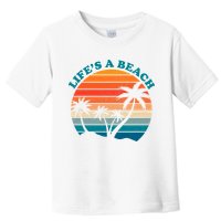 Lifes A Beach Retro Sunset Palm Tree Toddler T-Shirt