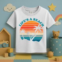 Lifes A Beach Retro Sunset Palm Tree Toddler T-Shirt