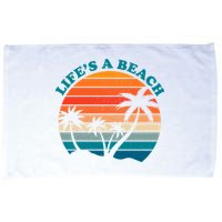 Lifes A Beach Retro Sunset Palm Tree Microfiber Hand Towel
