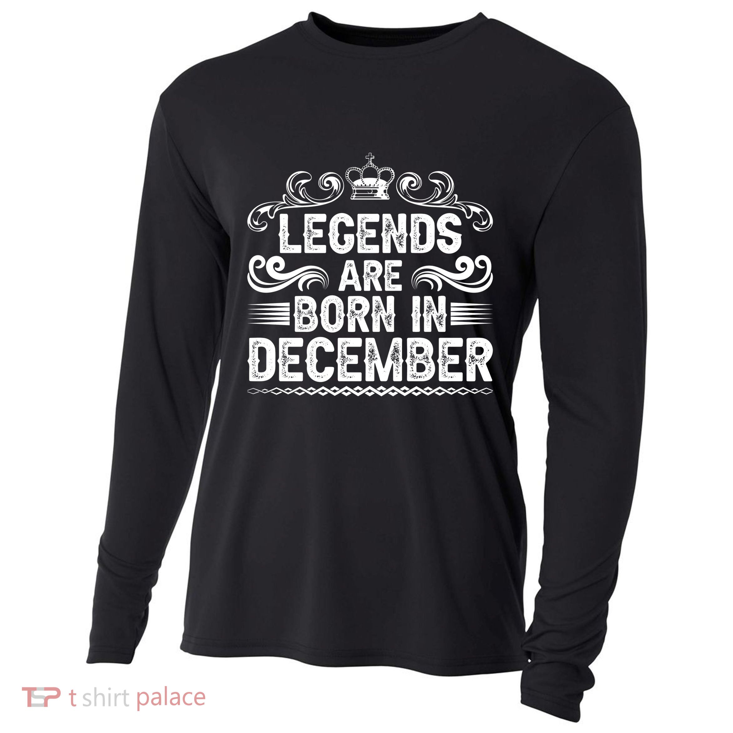 Legends Are Born In December Cooling Performance Long Sleeve Crew