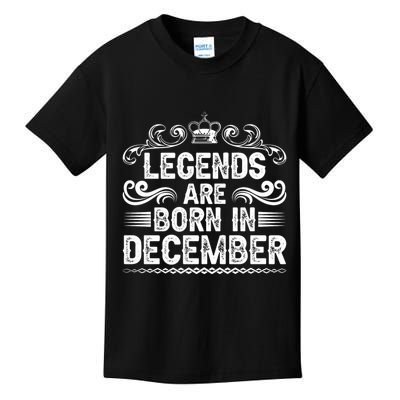 Legends Are Born In December Kids T-Shirt