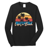 LifeS A Beach Funny Retro Palm Tree Vacation Summer Gifts Long Sleeve Shirt