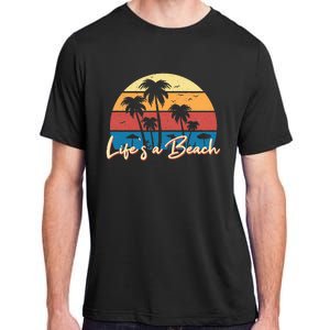 LifeS A Beach Funny Retro Palm Tree Vacation Summer Gifts Adult ChromaSoft Performance T-Shirt