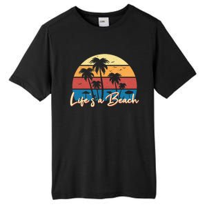 LifeS A Beach Funny Retro Palm Tree Vacation Summer Gifts Tall Fusion ChromaSoft Performance T-Shirt