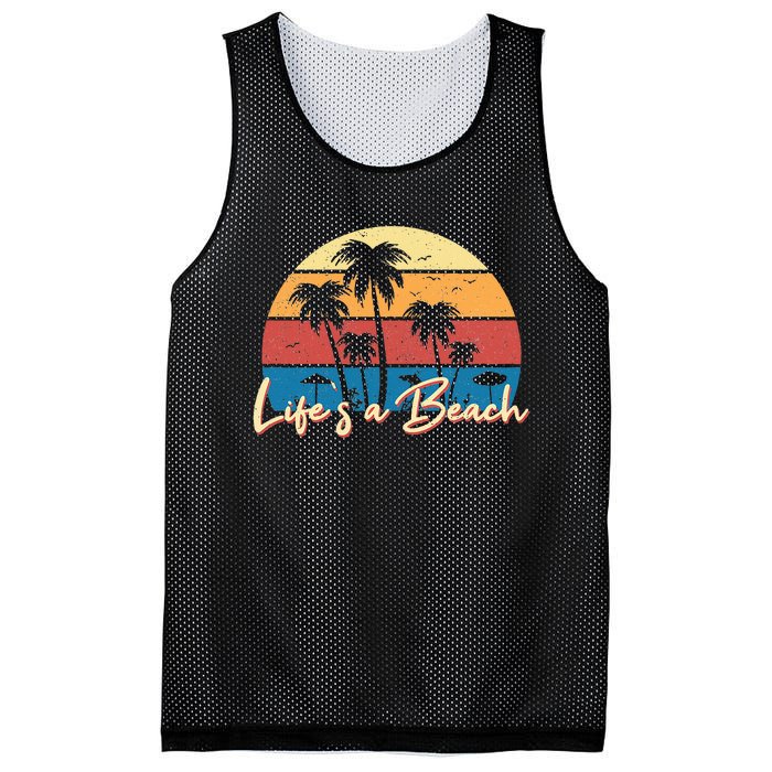 LifeS A Beach Funny Retro Palm Tree Vacation Summer Gifts Mesh Reversible Basketball Jersey Tank