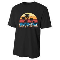 LifeS A Beach Funny Retro Palm Tree Vacation Summer Gifts Performance Sprint T-Shirt