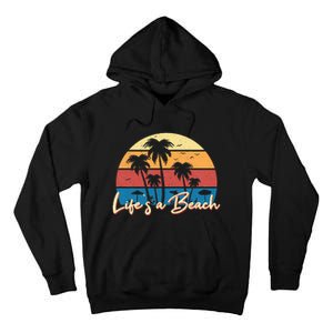 LifeS A Beach Funny Retro Palm Tree Vacation Summer Gifts Tall Hoodie