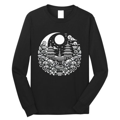 Line Art Bali Culture Long Sleeve Shirt