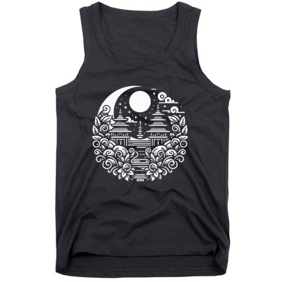 Line Art Bali Culture Tank Top