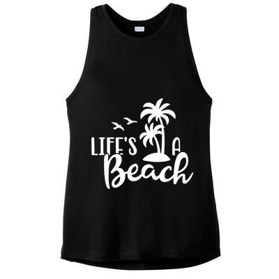 Life's A Beach Tropical Ladies PosiCharge Tri-Blend Wicking Tank