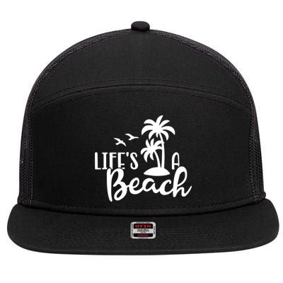 Life's A Beach Tropical 7 Panel Mesh Trucker Snapback Hat