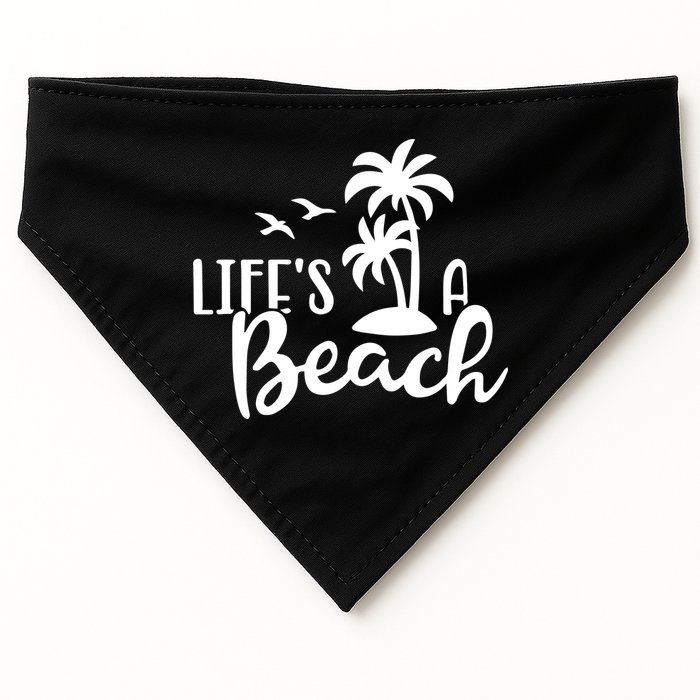 Life's A Beach Tropical USA-Made Doggie Bandana