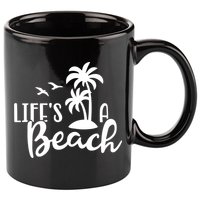 Life's A Beach Tropical 11oz C Handle Ceramic Mug