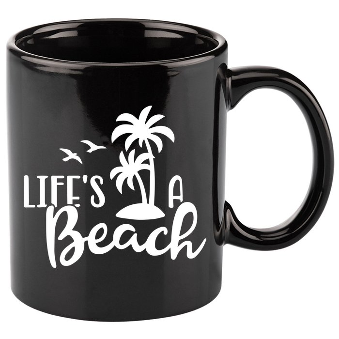 Life's A Beach Tropical 11oz C Handle Ceramic Mug