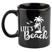 Life's A Beach Tropical 11oz C Handle Ceramic Mug