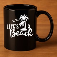 Life's A Beach Tropical 11oz C Handle Ceramic Mug