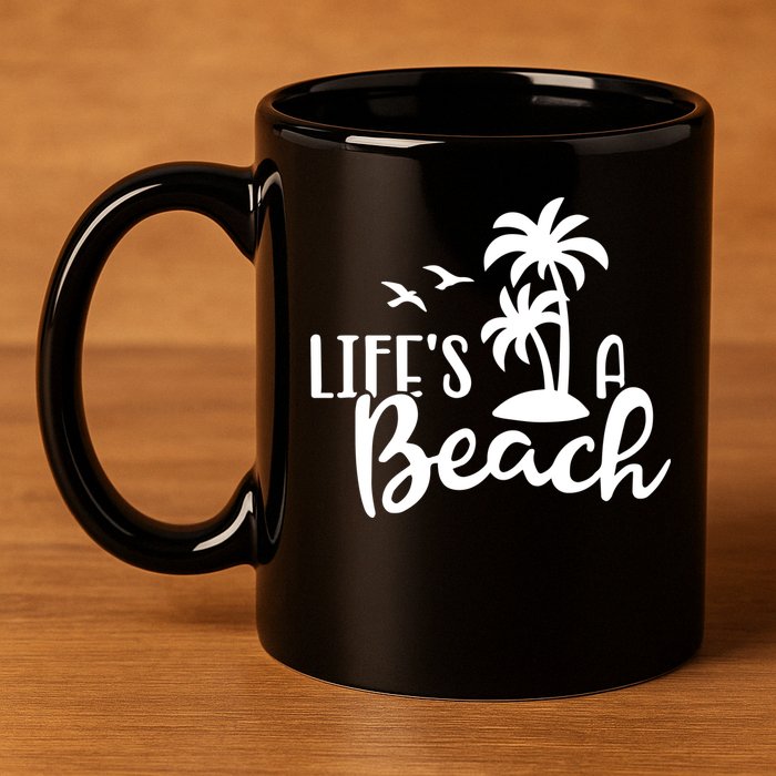 Life's A Beach Tropical 11oz C Handle Ceramic Mug