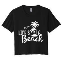 Life's A Beach Tropical Women's Crop Top Tee
