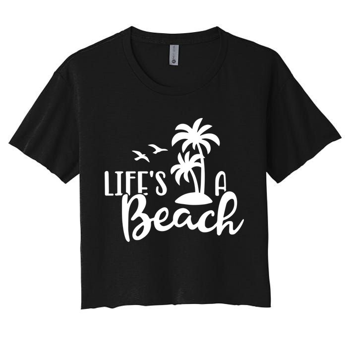 Life's A Beach Tropical Women's Crop Top Tee