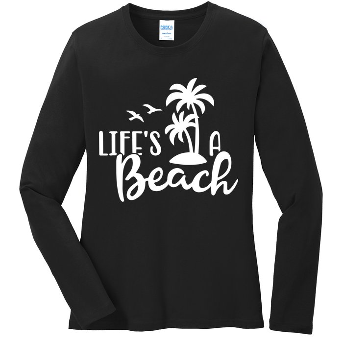 Life's A Beach Tropical Ladies Long Sleeve Shirt
