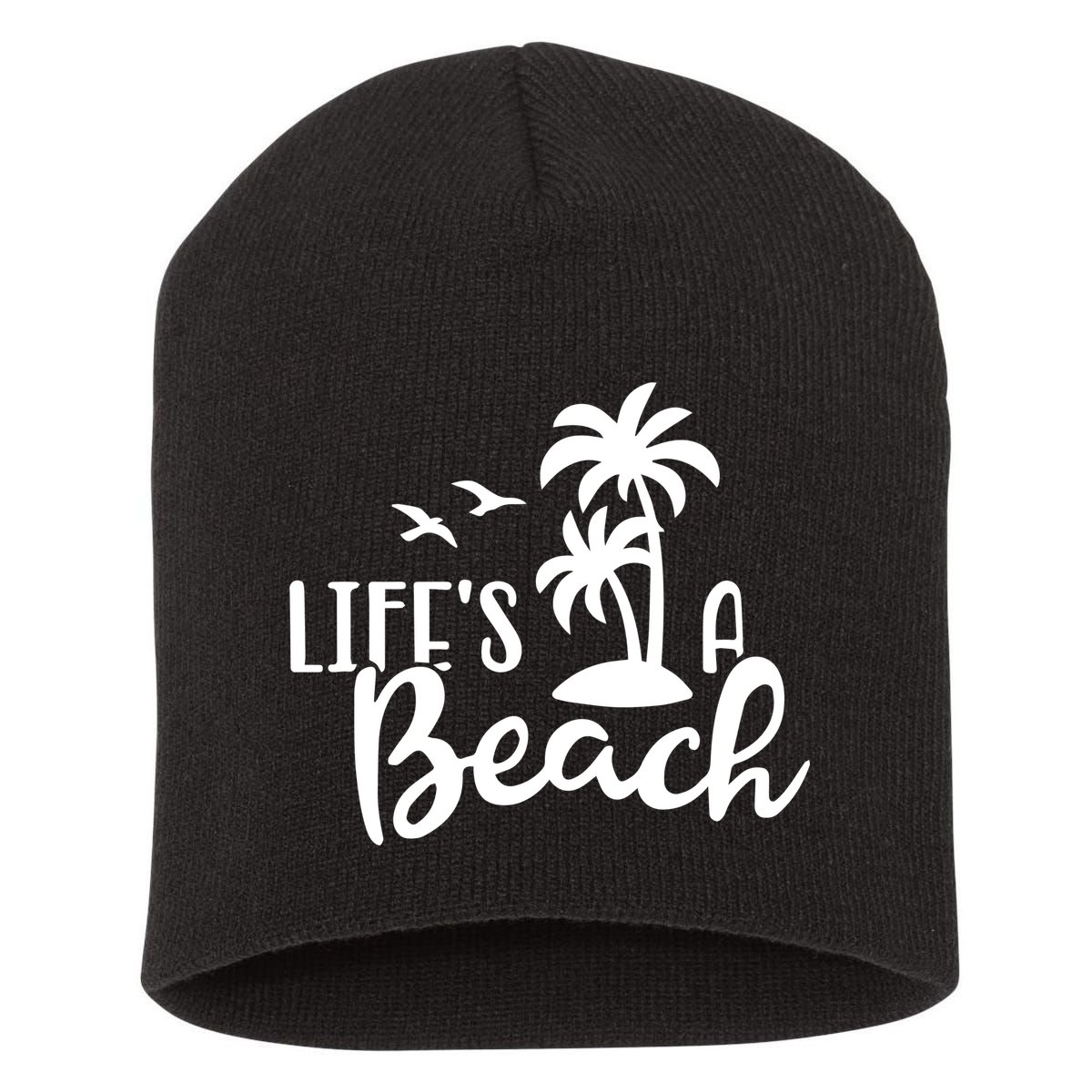 Life's A Beach Tropical Short Acrylic Beanie