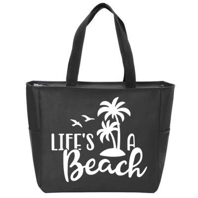 Life's A Beach Tropical Zip Tote Bag
