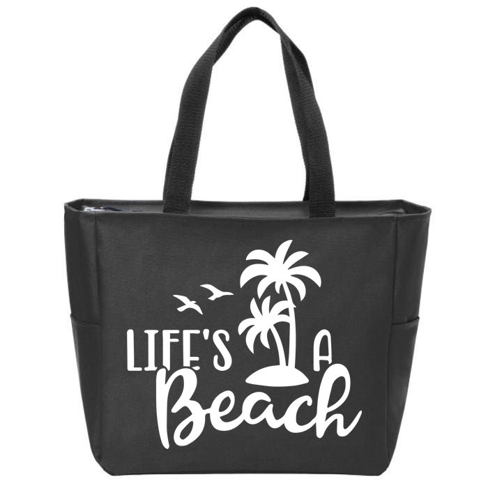 Life's A Beach Tropical Zip Tote Bag