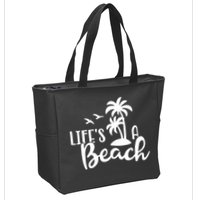 Life's A Beach Tropical Zip Tote Bag