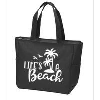 Life's A Beach Tropical Zip Tote Bag