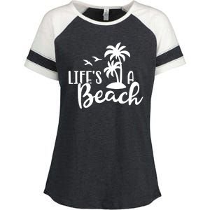 Life's A Beach Tropical Enza Ladies Jersey Colorblock Tee