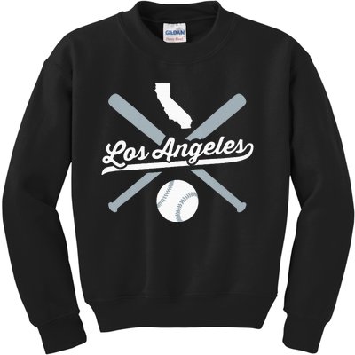 Los Angeles Baseball California Pride Love City Kids Sweatshirt