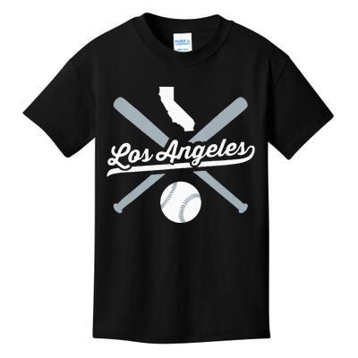 Los Angeles Baseball California Pride Love City Kids T-Shirt