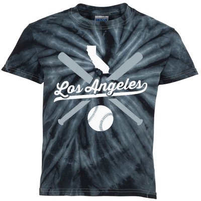 Los Angeles Baseball California Pride Love City Kids Tie-Dye T-Shirt