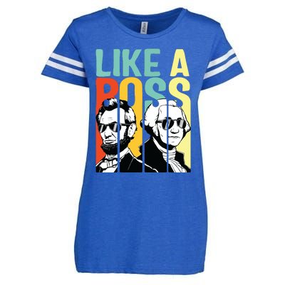 Like A Boss Presidents Day Washington Lincoln Abe George Enza Ladies Jersey Football T-Shirt