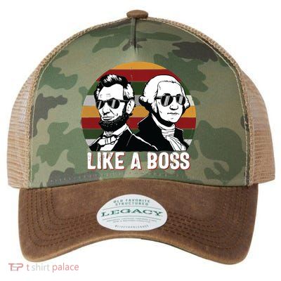 Like A Boss Presidents Day Washington Lincoln Abe George Legacy Tie Dye Trucker Hat