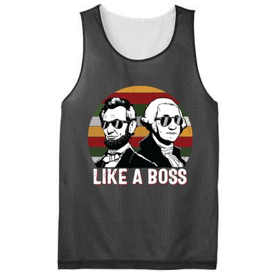 Like A Boss Presidents Day Washington Lincoln Abe George Mesh Reversible Basketball Jersey Tank