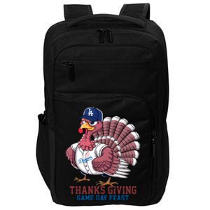 Los Angeles Baseball Turkey Thanksgiving Game Day Feast Impact Tech Backpack