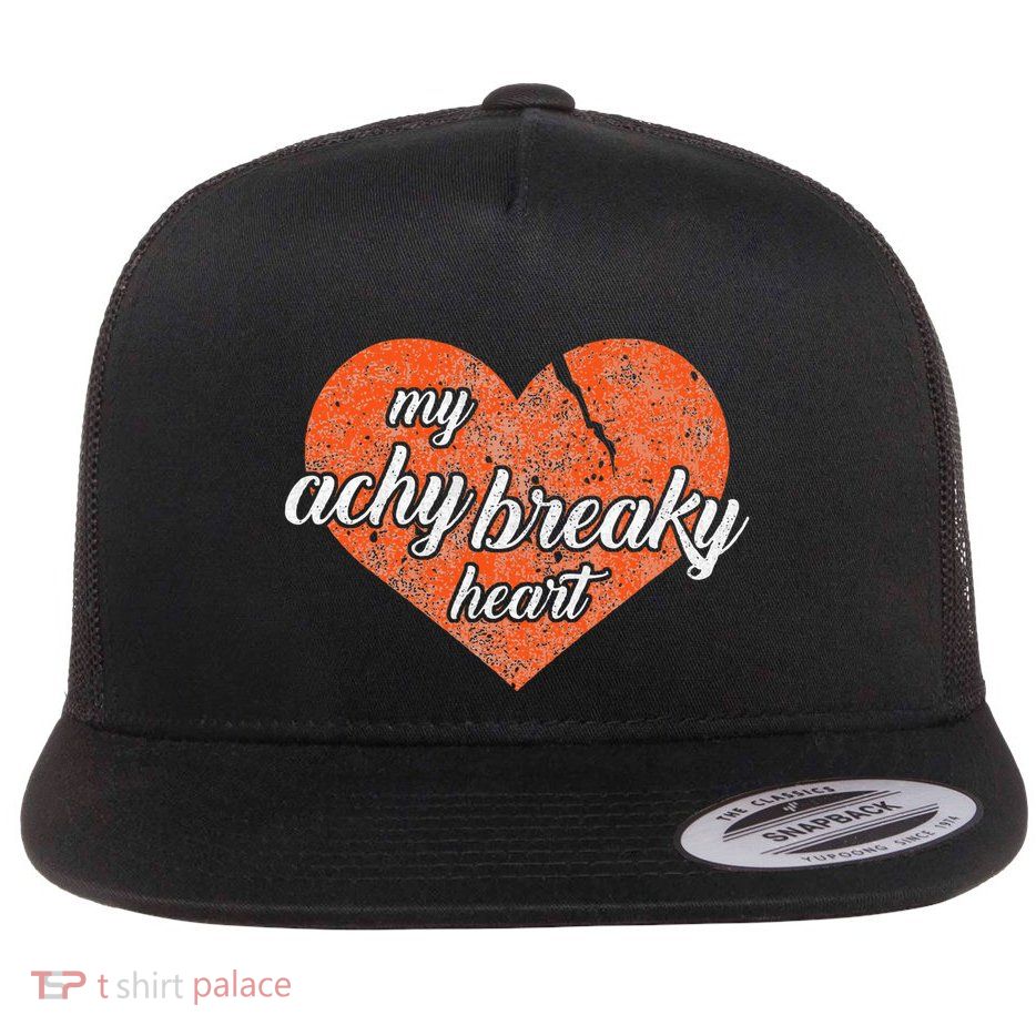 Lyriclyfe Achy Breaky Heart Flat Bill Trucker Hat