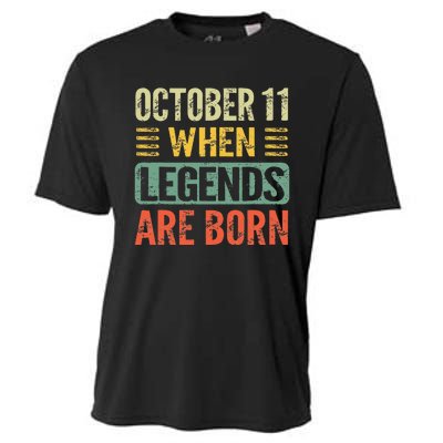 Legends Are Born On October 11th Birthday Cooling Performance Crew T-Shirt