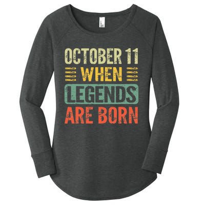 Legends Are Born On October 11th Birthday Women's Perfect Tri Tunic Long Sleeve Shirt