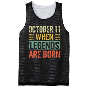 Legends Are Born On October 11th Birthday Mesh Reversible Basketball Jersey Tank