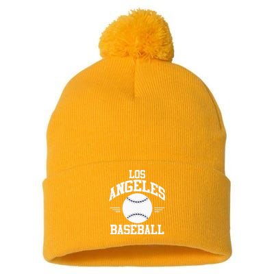 Los Angeles Baseball Fan Pom Pom 12in Knit Beanie