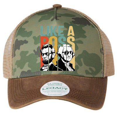 Like A Boss Presidents Day Washington Lincoln Abe George Legacy Tie Dye Trucker Hat