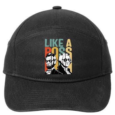 Like A Boss Presidents Day Washington Lincoln Abe George 7-Panel Snapback Hat