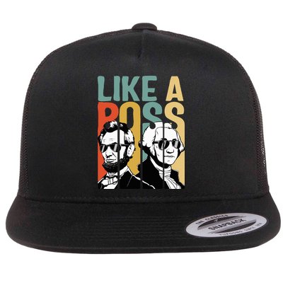 Like A Boss Presidents Day Washington Lincoln Abe George Flatbill Hat