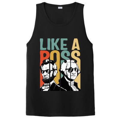 Like A Boss Presidents Day Washington Lincoln Abe George PosiCharge Competitor Tank