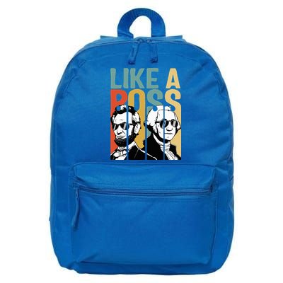 Like A Boss Presidents Day Washington Lincoln Abe George 16 in Basic Backpack