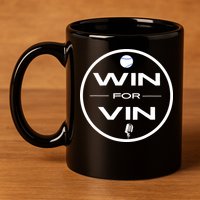 Los Angeles Baseball Win For Vin Microphone 11oz C Handle Ceramic Mug