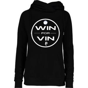 Los Angeles Baseball Win For Vin Microphone Womens Funnel Neck Pullover Hood